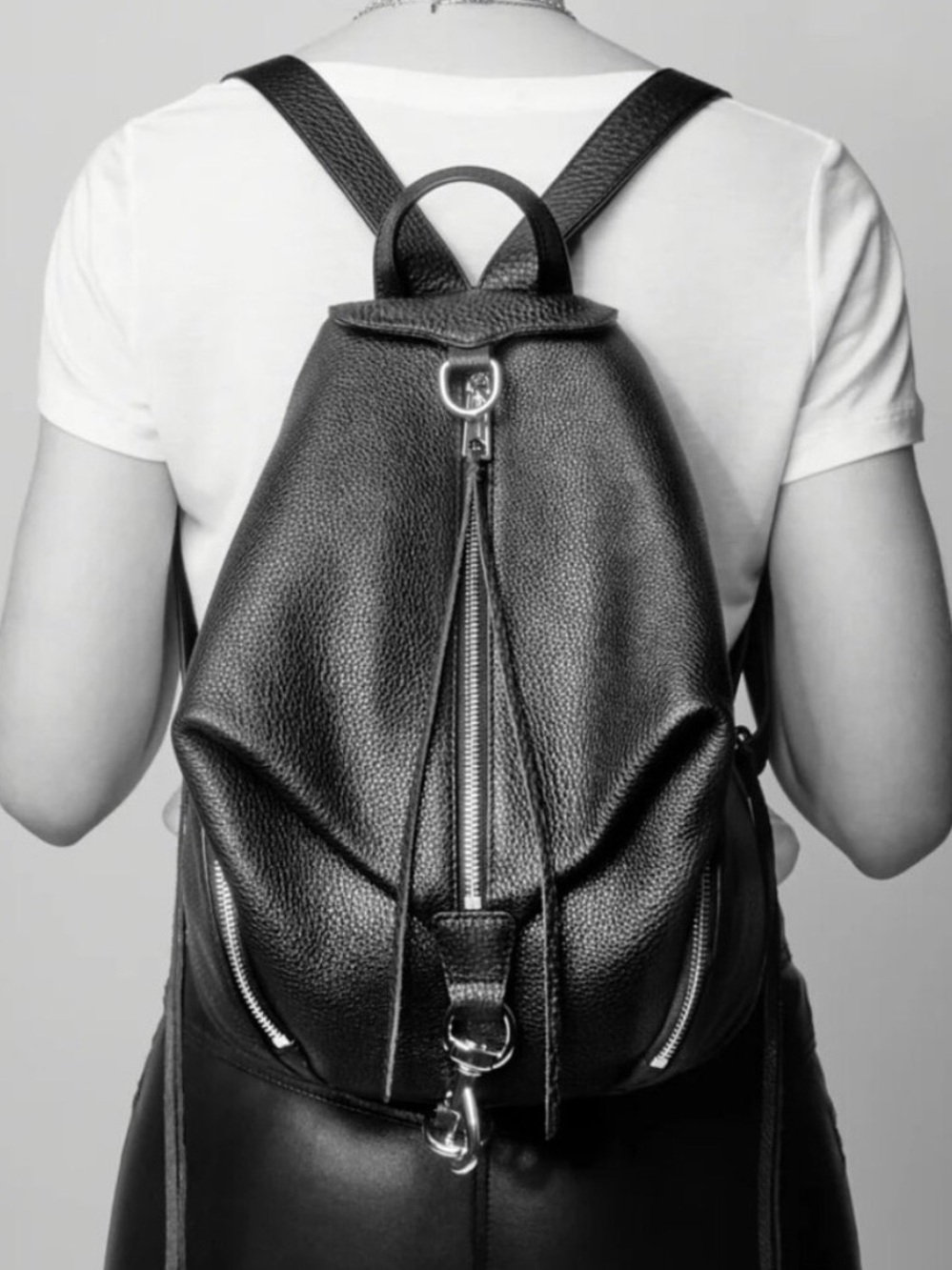 New Rebecca Minkoff Black leather Julien backpack
